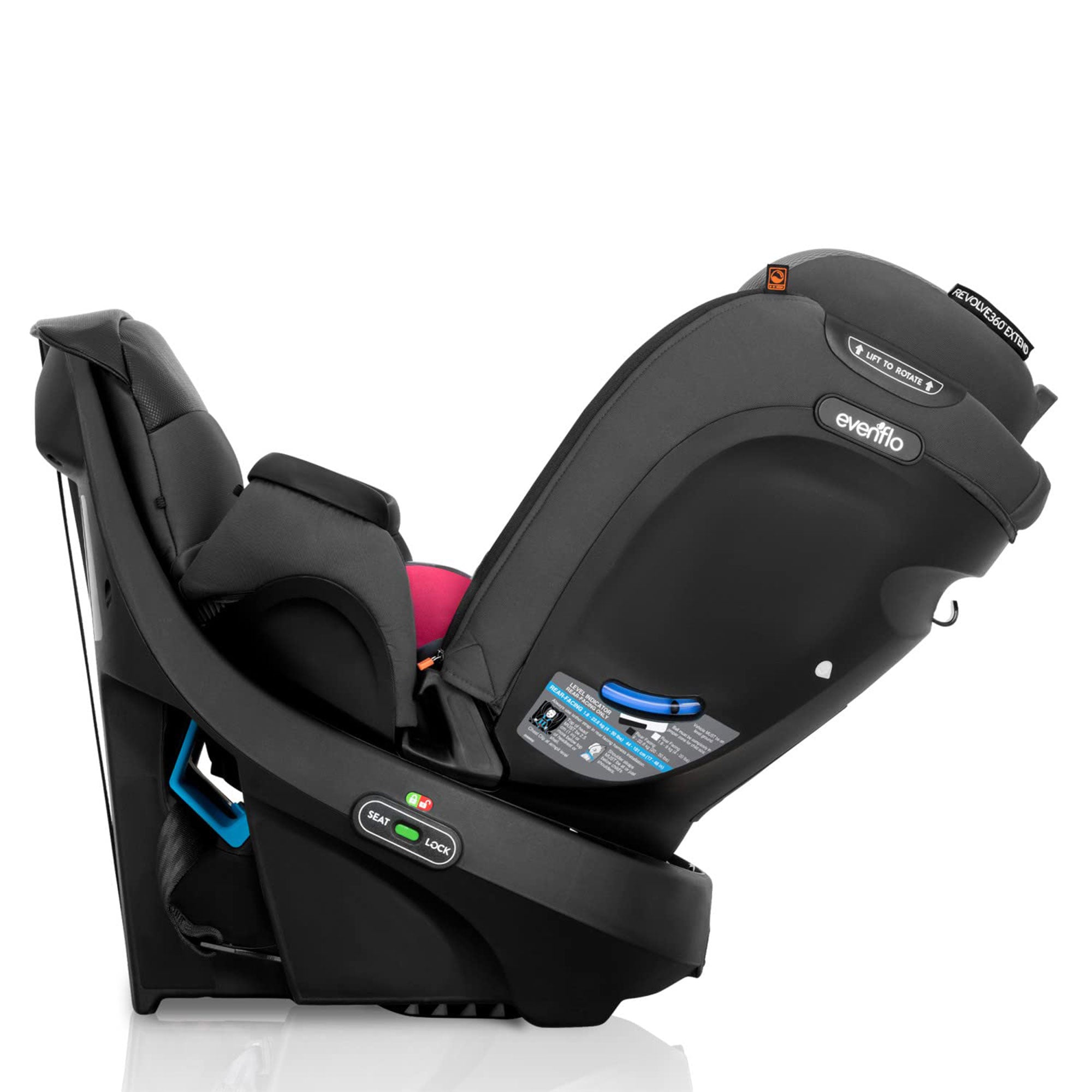 Evenflo Extend Rotational All in 1 Convertible Car Seat, Rowe Pink (Open Box)