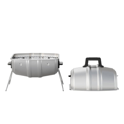 Americana Grills Keg A Que Charcoal BBQ Portable Grill, 186 Square Inch, Silver (Used)