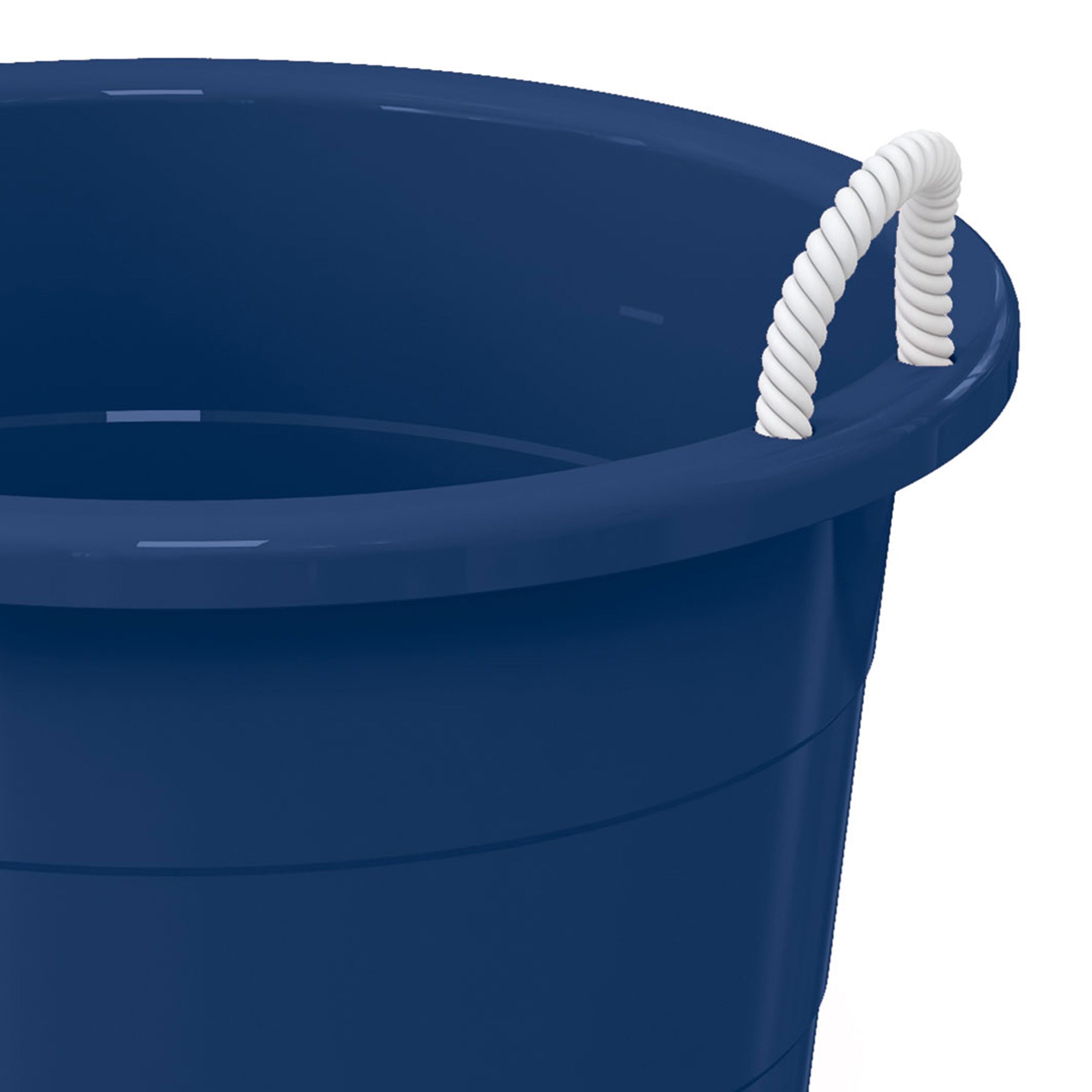 Life Story 17 Gallon Round Open Storage Bucket with Rope Handles, Blue, 8 Pack