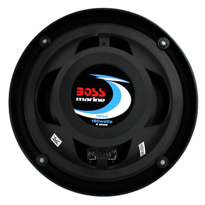 BOSS Audio MR6B 6.5" 180W Dual Cone Marine Full Range Speakers, Black, 1 Pair