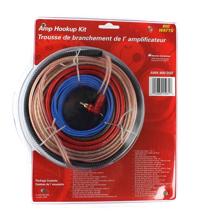 STINGER AWK-800-DSF 800W 4-Gauge Ga Car Amplifier Amp Wiring Kit AWK800DSF