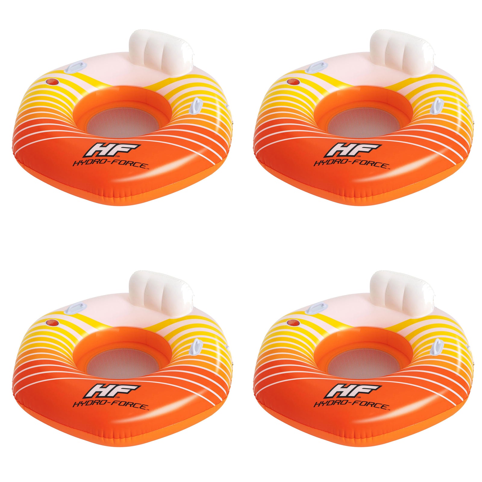 Bestway Hydro-Force Sunkissed Inflatable Tube for Pool, River, Beach, 4 Pack - VMInnovations