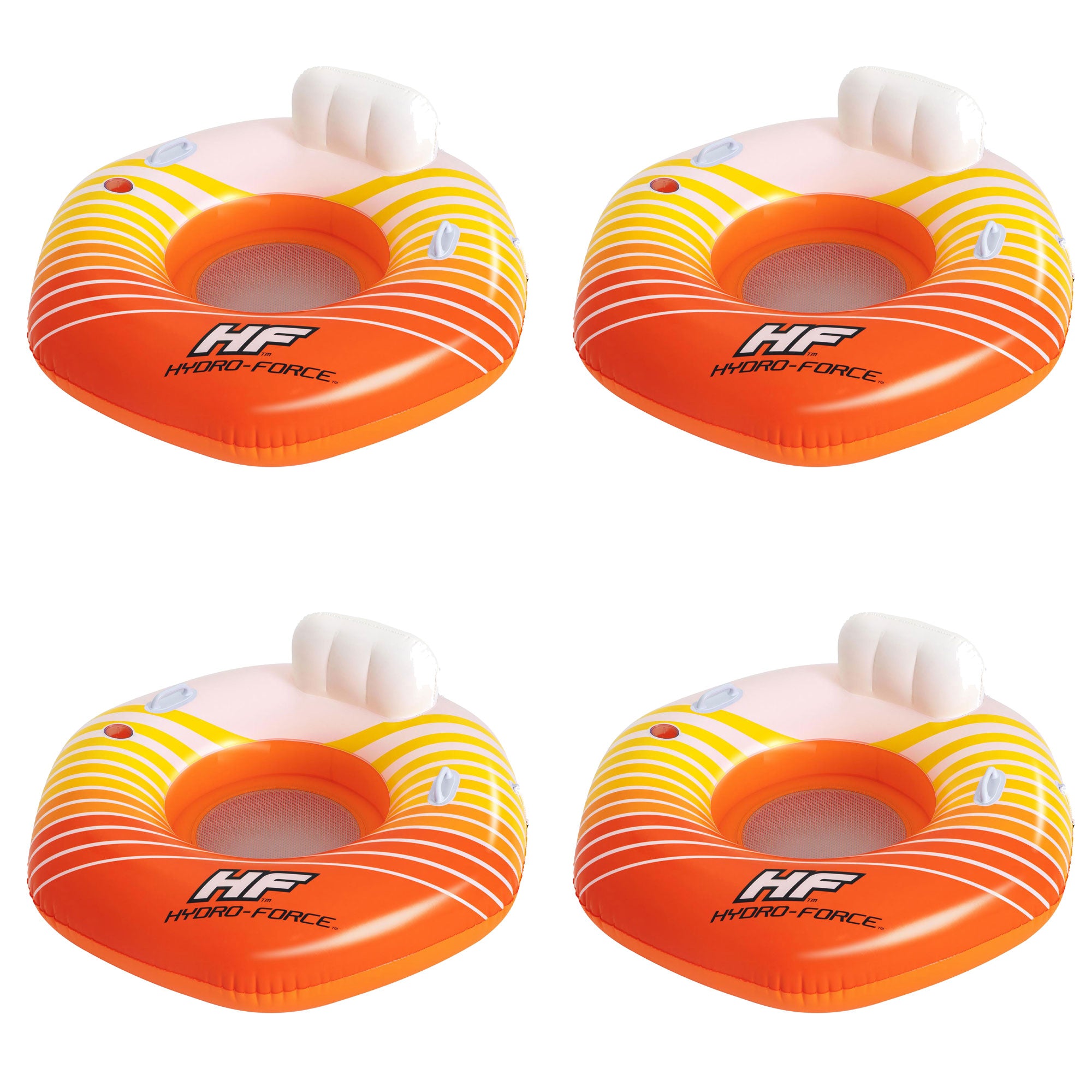 Bestway Hydro-Force Sunkissed Inflatable Tube for Pool, River, Beach, 4 Pack - VMInnovations