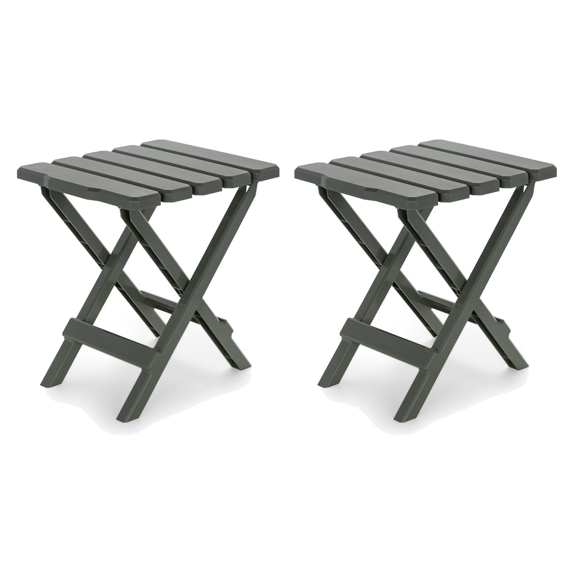 Camco Adirondack Camping Small Plastic Folding Side Table, Sage (2pk) (Open Box) - VMInnovations