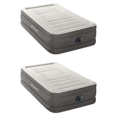 Intex TruAire Luxury Air Mattress w/ Fiber Tech & Built In Electric Pump, 2 Pack - VMInnovations