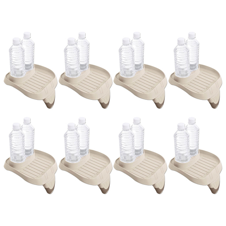 Intex PureSpa Attachable Cup Holder, Pool and Hot Tub Accessory, 8 Pack, Tan