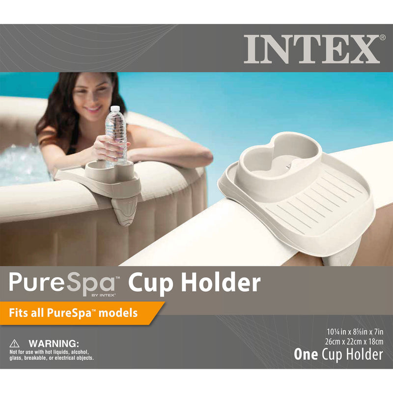 Intex PureSpa Attachable Cup Holder, Pool and Hot Tub Accessory, 8 Pack, Tan