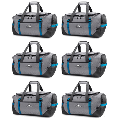 High Sierra Fairlead Travel Duffel Backpack Gym Bag, 6 Pack, Steel Gray/Blue