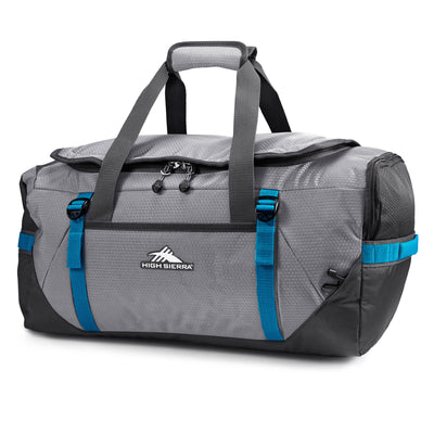 High Sierra Fairlead Travel Duffel Backpack Gym Bag, 6 Pack, Steel Gray/Blue