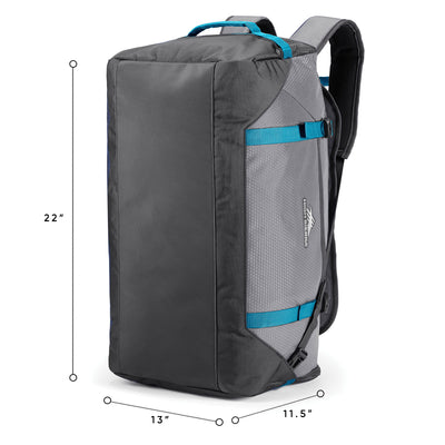 High Sierra Fairlead Travel Duffel Backpack Gym Bag, 6 Pack, Steel Gray/Blue