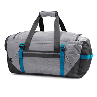 High Sierra Fairlead Travel Duffel Backpack Gym Bag, 6 Pack, Steel Gray/Blue