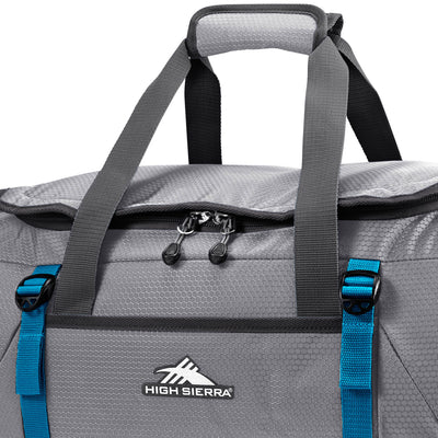 High Sierra Fairlead Travel Duffel Backpack Gym Bag, 6 Pack, Steel Gray/Blue
