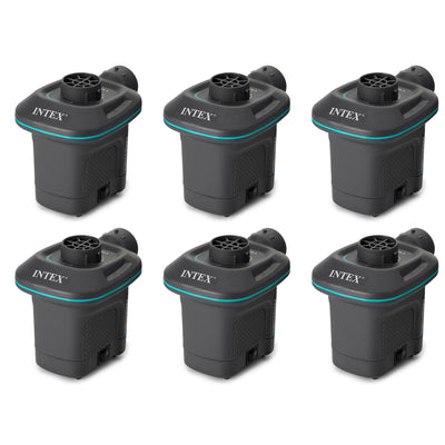 Intex 120V AC Electric Quick Fill Air Pump with 3 Interconnected Nozzles, 6 Pack