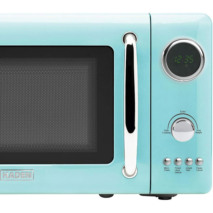 Haden 700W 0.7 Cubic Foot Microwave Oven with Digital Controls, Turquoise (Used)
