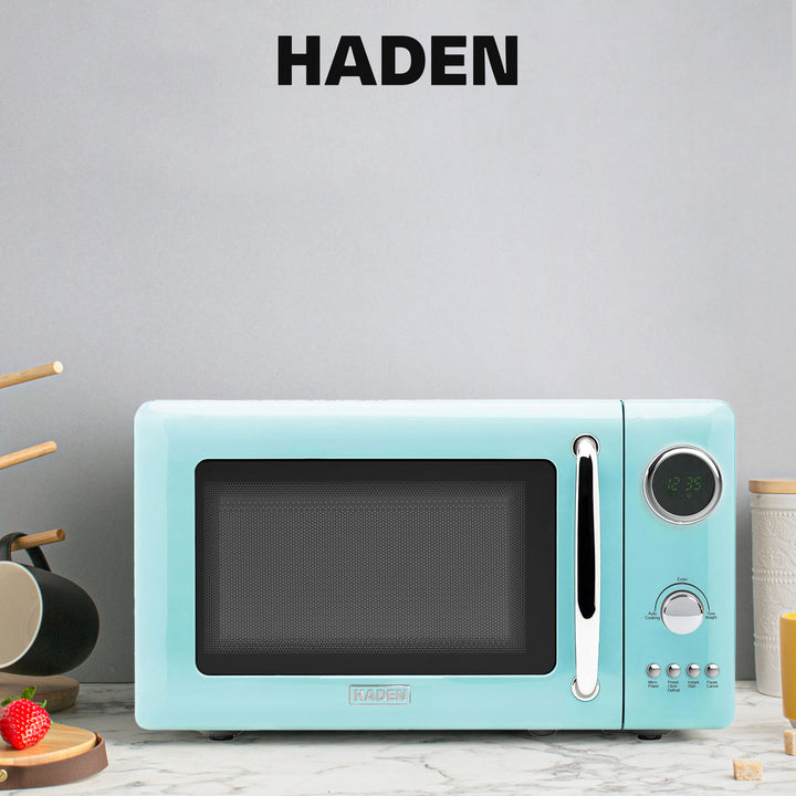 Haden 700W 0.7 Cubic Foot Microwave Oven with Digital Controls, Turquoise (Used)