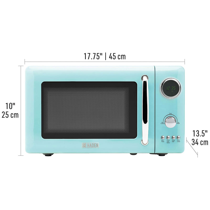 Haden 700 Watt 0.7 Cubic Foot Microwave Oven with Digital Controls, Turquoise