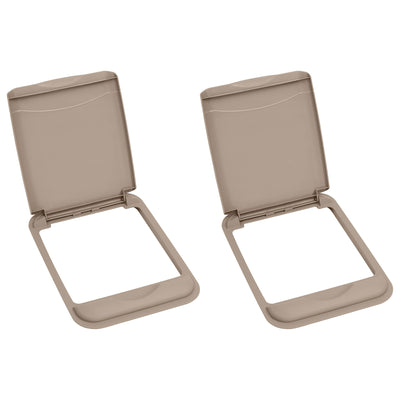 Rev-A-Shelf 35 Quart Trash Can Replacement Lid, 2 Pack, Champagne (Lid Only)