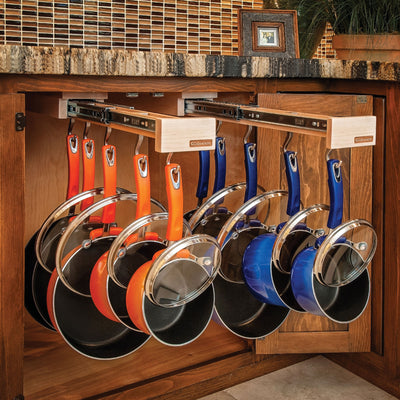 Rev-A-Shelf Pullout Organizer Hooks w/Ball Bearing Slide System, 2 Pack, Natural - VMInnovations