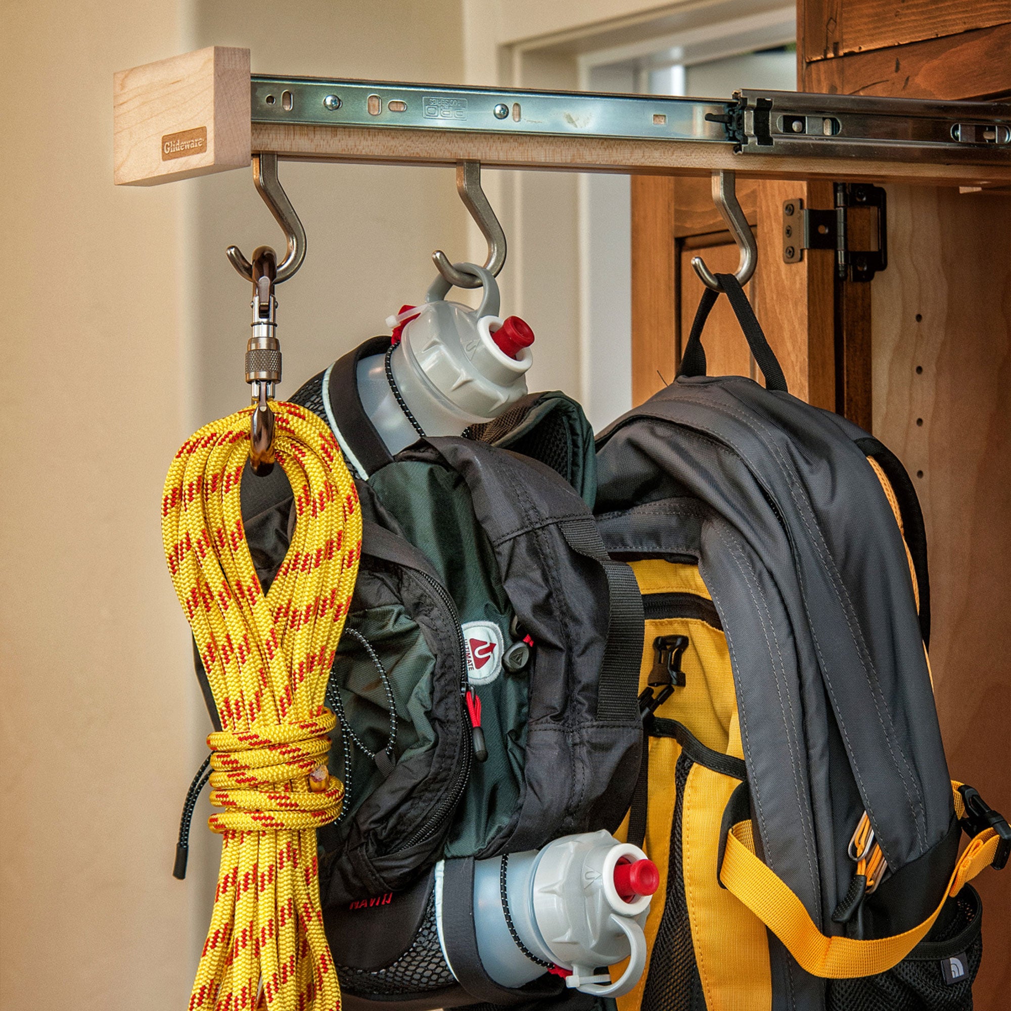 Rev-A-Shelf Pullout Organizer Hooks w/Ball Bearing Slide System, 2 Pack, Natural - VMInnovations