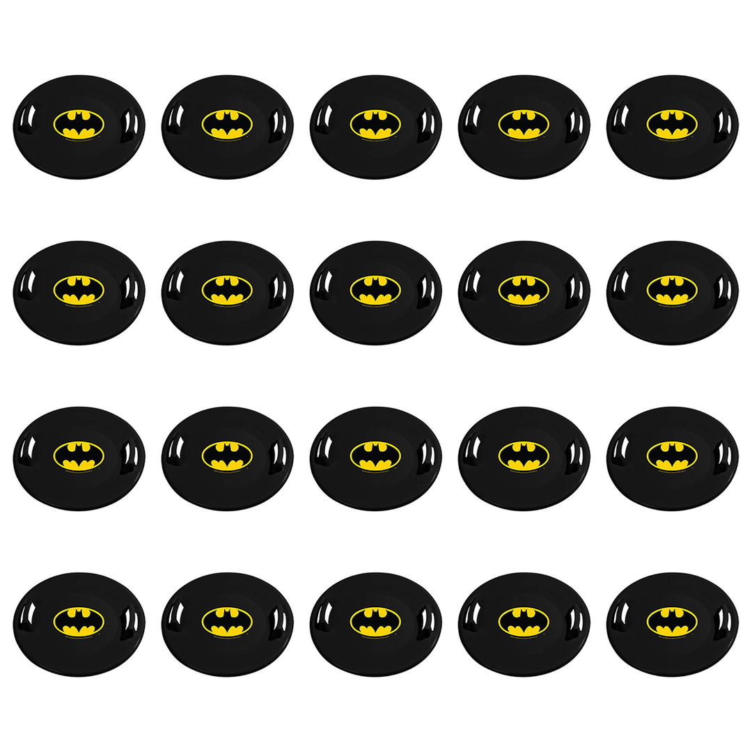 Slippery Racer Downhill Pro Batman Plastic Saucer Disc Snow Sled, 20 Pack, Black