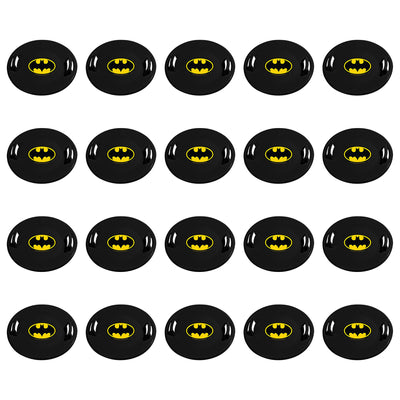 Slippery Racer Downhill Pro Batman Plastic Saucer Disc Snow Sled, 20 Pack, Black