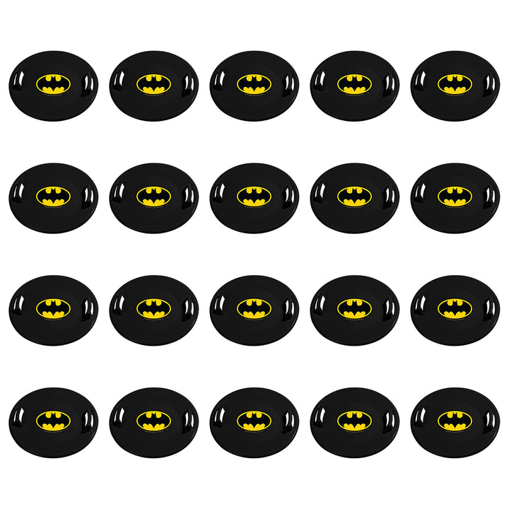 Slippery Racer Downhill Pro Batman Plastic Saucer Disc Snow Sled, 20 Pack, Black