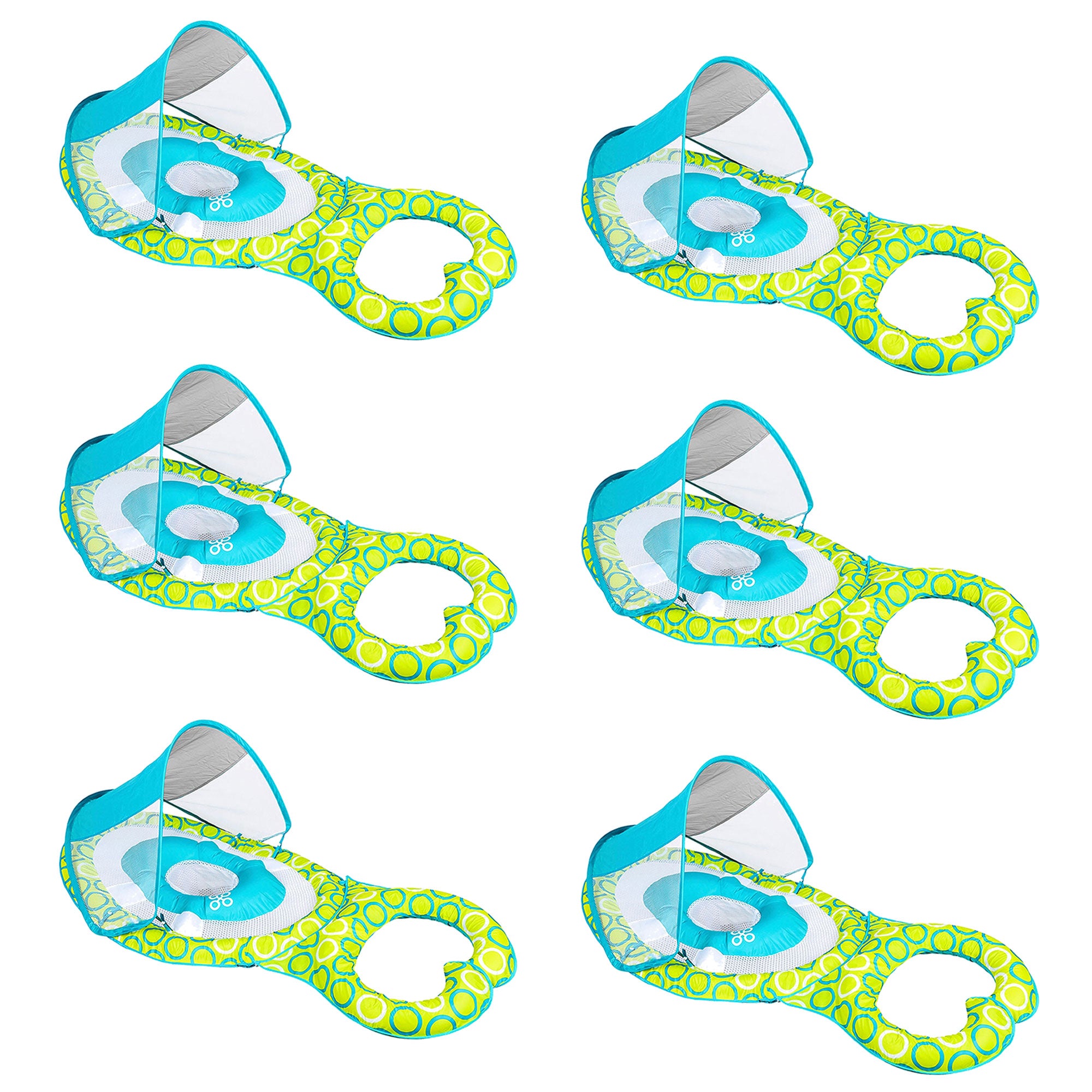 Swimways 9 to 24 Months Mommy and Me Baby Infant Spring Float w/ Canopy, 6 Pack