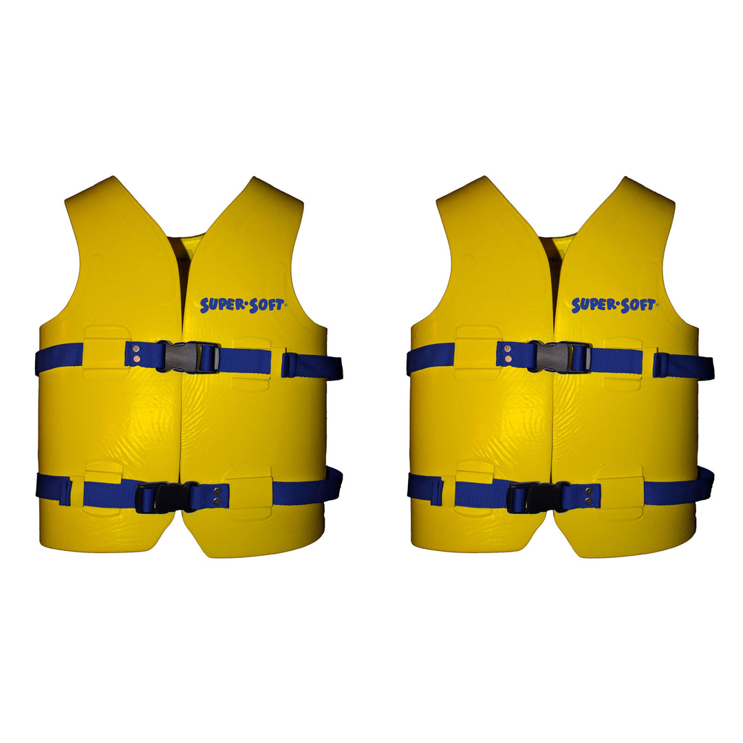 TRC Recreation Super Soft Child Life Jacket Safety Vest, Medium, 2 Pack, Yellow