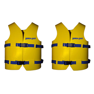 TRC Recreation Super Soft Child Life Jacket Safety Vest, Medium, 2 Pack, Yellow