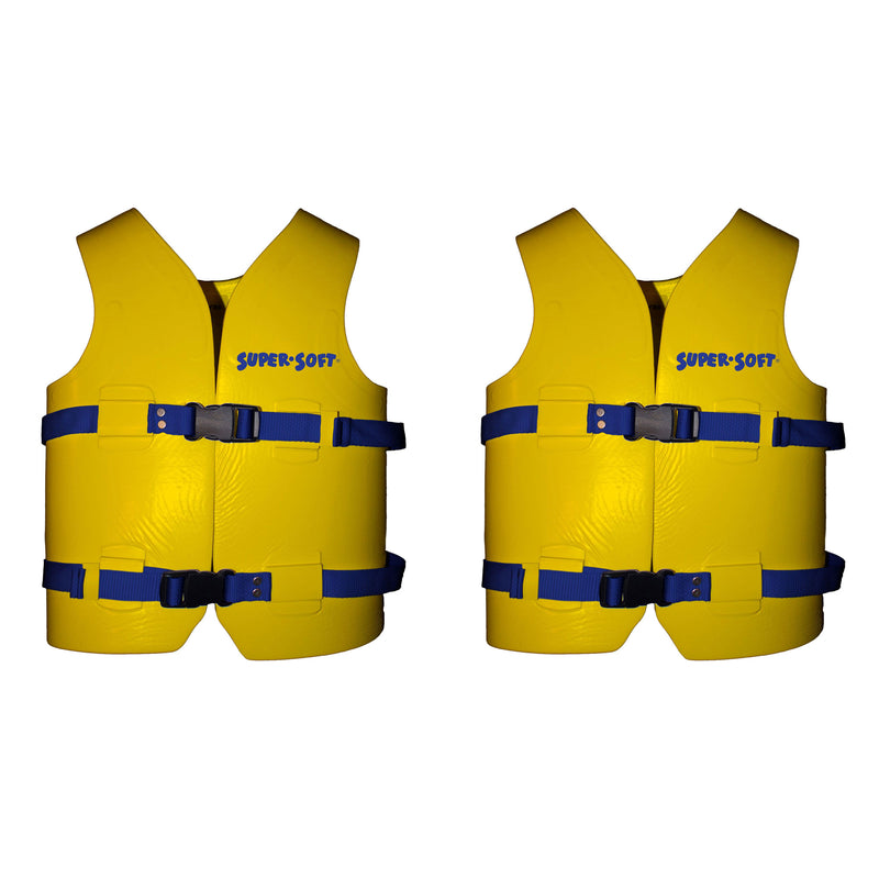 TRC Recreation Super Soft Child Life Jacket Safety Vest, Medium, 2 Pack, Yellow