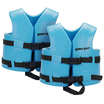 TRC Recreation Super Soft Child Life Jacket Safety Vest, Medium, 2 Pack, Blue - VMInnovations