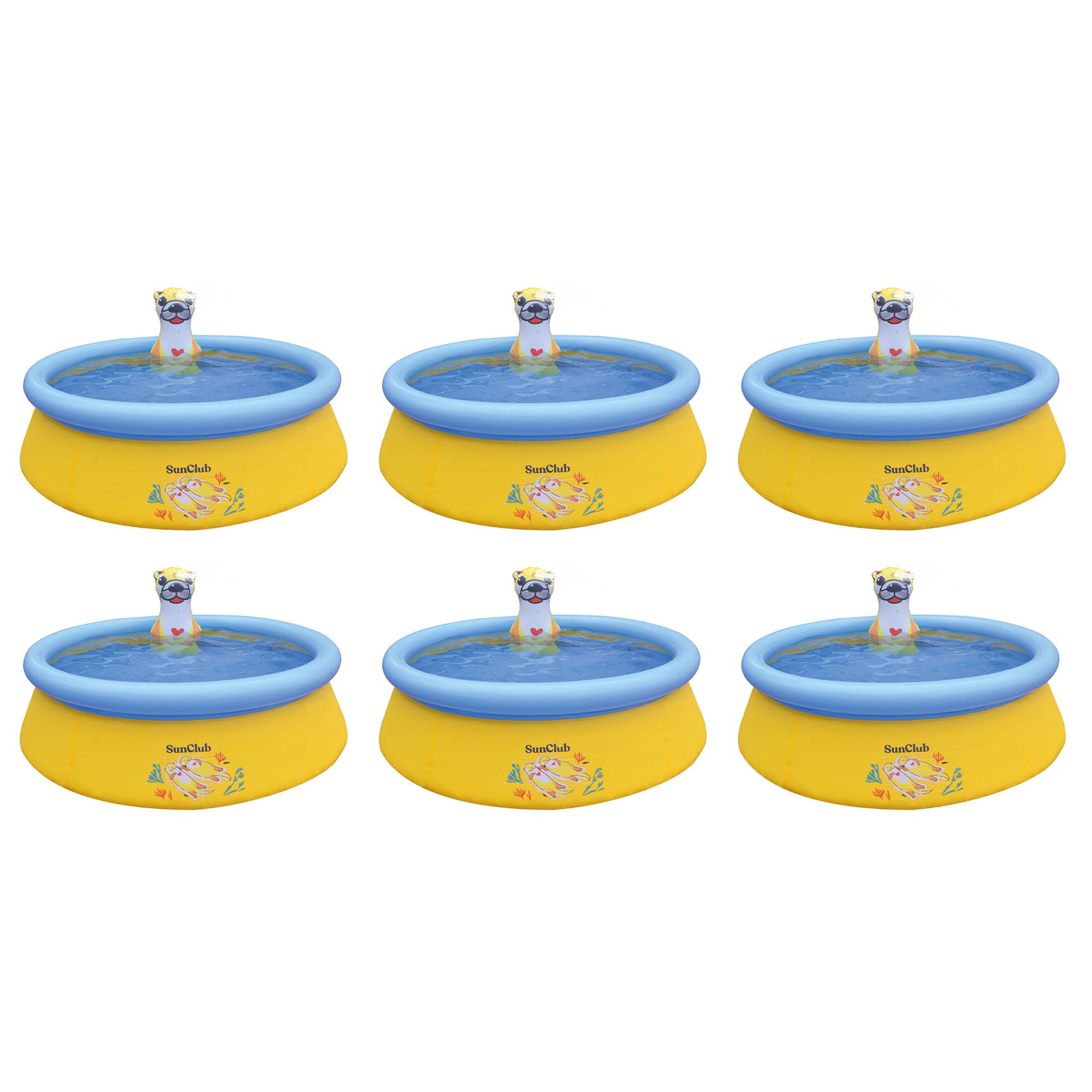 JLeisure 5' x 16.5" Sea Otter Inflatable Outdoor Above Ground Kid Pool, 6 Pack - VMInnovations