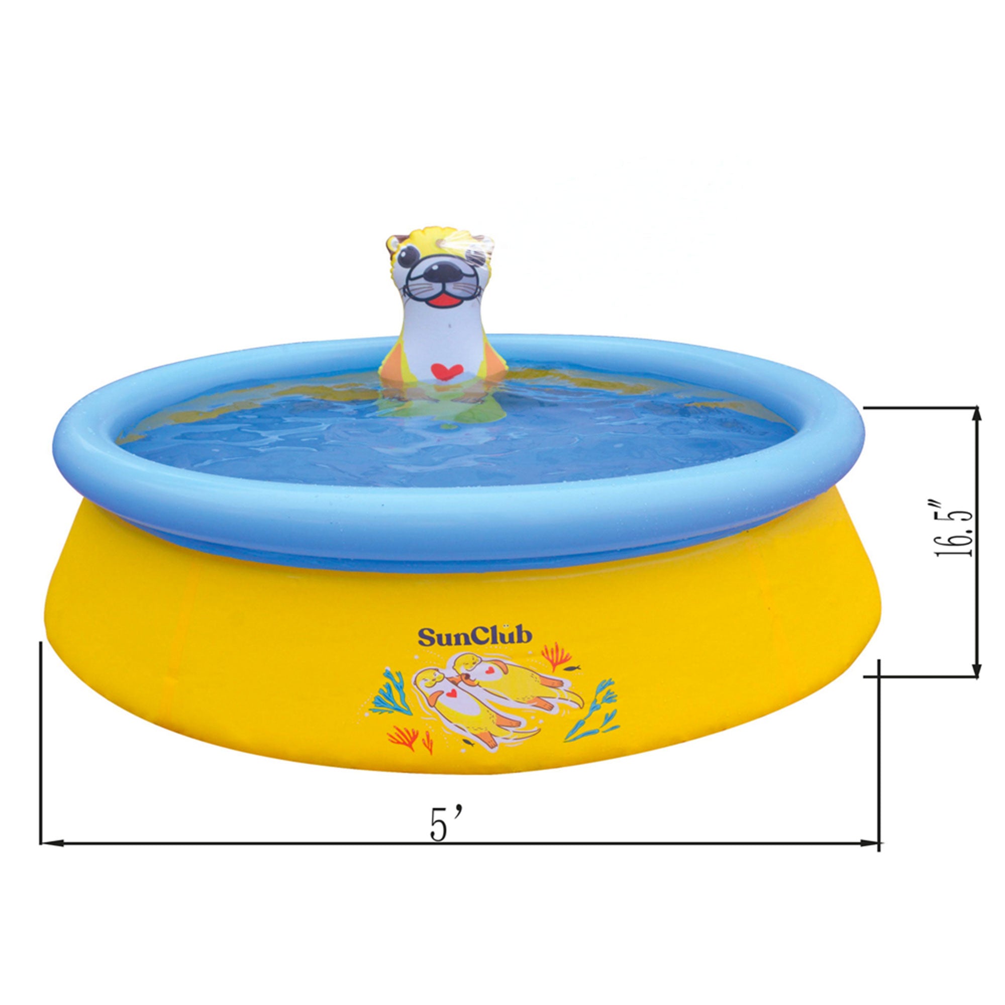 JLeisure 5' x 16.5" Sea Otter Inflatable Outdoor Above Ground Kid Pool, 6 Pack - VMInnovations