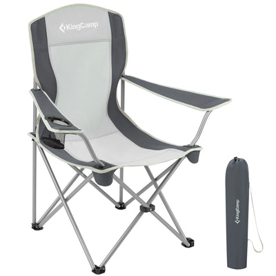 KingCamp Lightweight Foldable Outdoor Camping Lounger Chair, 2 Pack, Black/Grey - VMInnovations