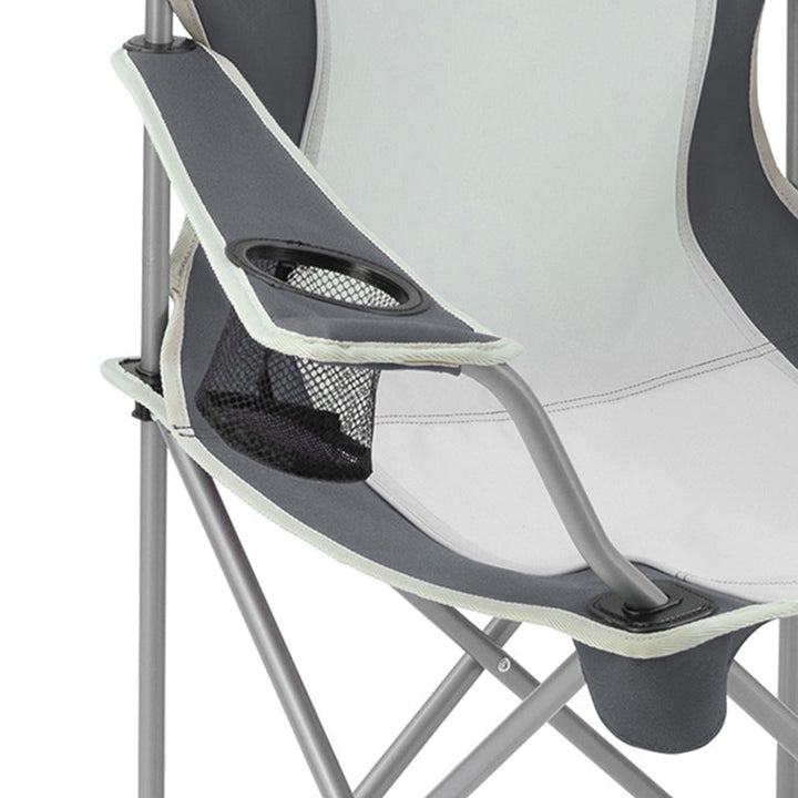 KingCamp Lightweight Foldable Outdoor Camping Lounger Chair, 2 Pack, Black/Grey