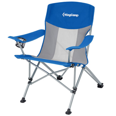 KingCamp Lightweight Foldable Outdoor Camping Lounger Chair, 2 Pack, Blue/Grey