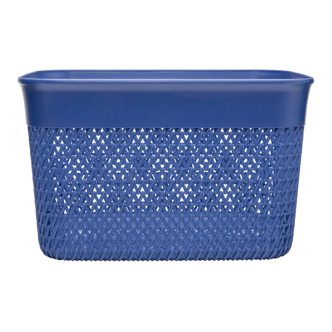 Life Story Lightweight Heavy Duty Storage Woven Trendy Basket, 2 Pack, Blue