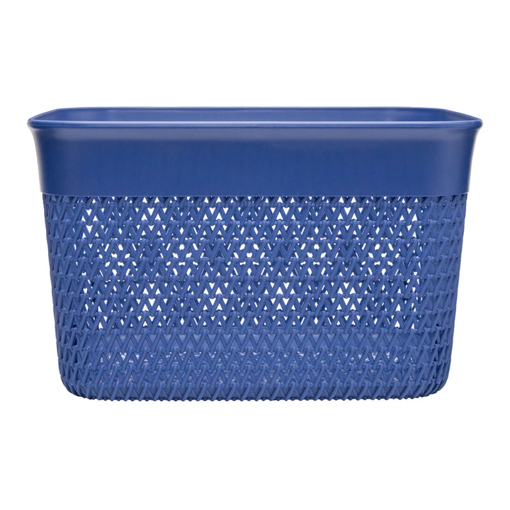 Life Story Lightweight Heavy Duty Storage Woven Trendy Basket, 2 Pack, Blue