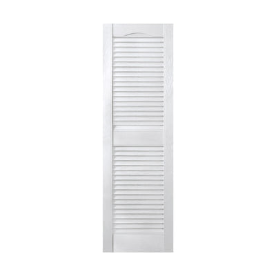 Plastic Development Group 14x55" Exterior Vinyl Louvered Shutters, 4 Pack, White