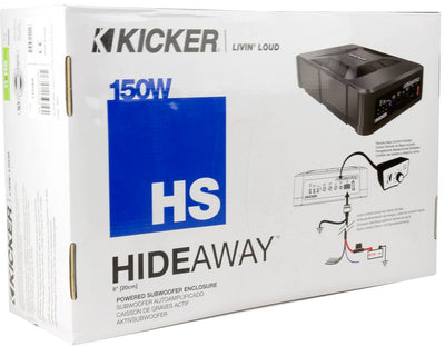 KICKER 11HS8 8" 150W Hideaway Car Audio Powered Subwoofer Sub Enclosure (4 Pack)