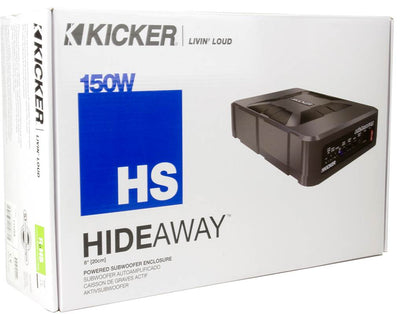 KICKER 11HS8 8" 150W Hideaway Car Audio Powered Subwoofer Sub Enclosure (4 Pack)