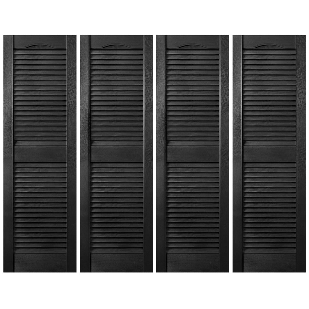 Plastic Development Group 14x67" Exterior Vinyl Louvered Shutters, 4 Pack, Black - VMInnovations