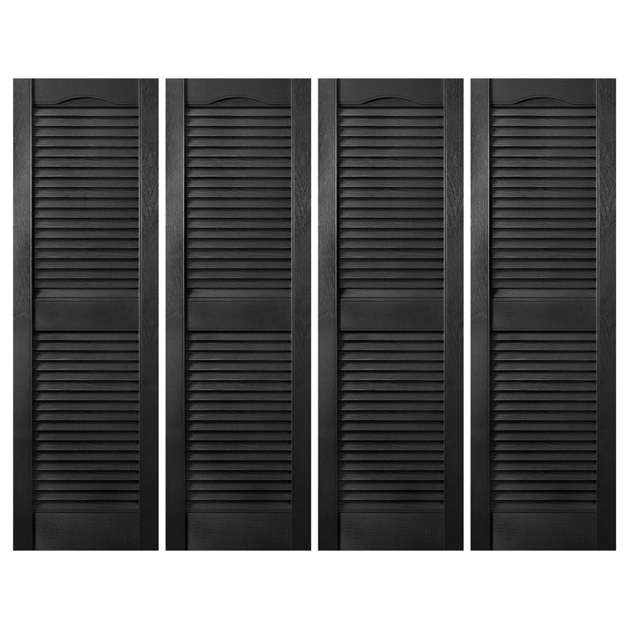 Plastic Development Group 14x71" Exterior Vinyl Louvered Shutters, 4 Pack, Black - VMInnovations