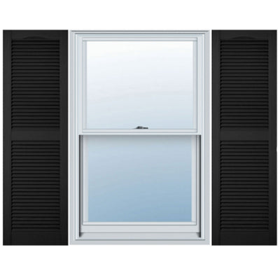 Plastic Development Group 14x71" Exterior Vinyl Louvered Shutters, 4 Pack, Black - VMInnovations
