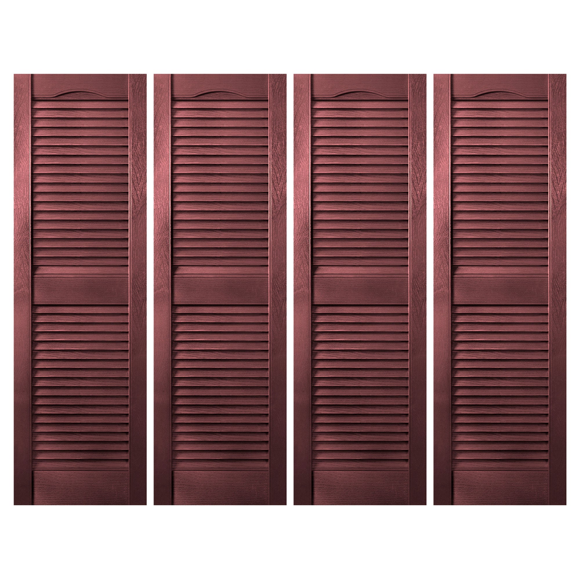 Plastic Development Group 14 x 47 Inch Vinyl Louvered Shutters, Bordeaux, 4 Pack - VMInnovations