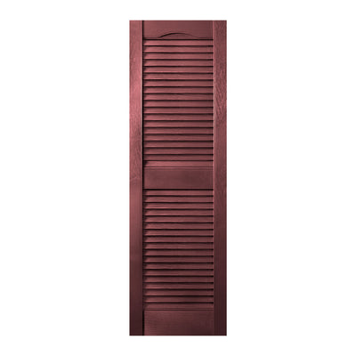 Plastic Development Group 14 x 47 Inch Vinyl Louvered Shutters, Bordeaux, 4 Pack - VMInnovations