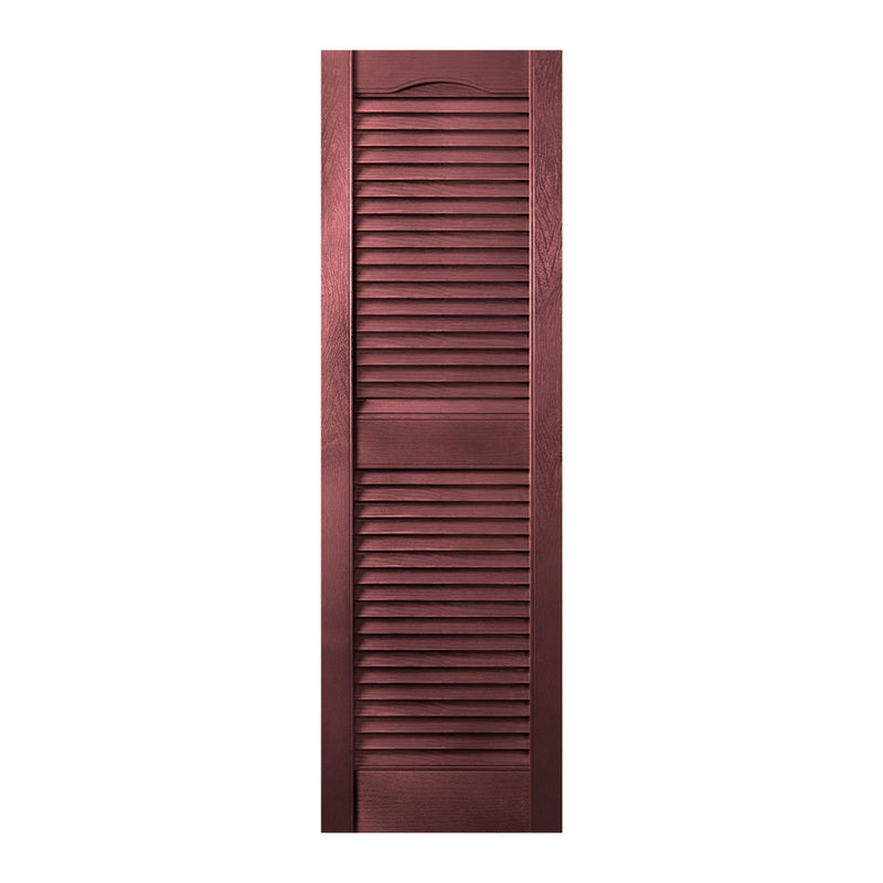 Plastic Development Group 14 x 47 Inch Vinyl Louvered Shutters, Bordeaux, 4 Pack