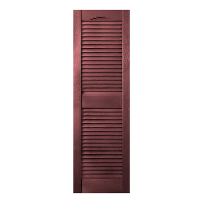 Plastic Development Group 14 x 63 Inch Vinyl Louvered Shutters, 4 Pack, Bordeaux - VMInnovations