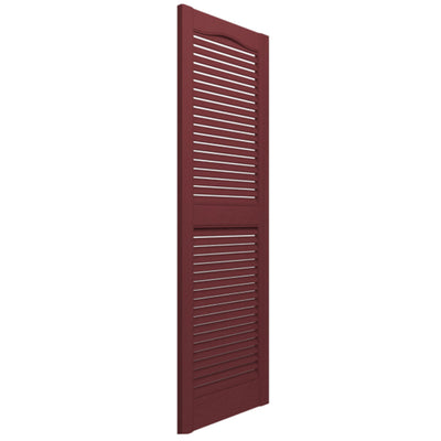 Plastic Development Group 14 x 63 Inch Vinyl Louvered Shutters, 4 Pack, Bordeaux - VMInnovations