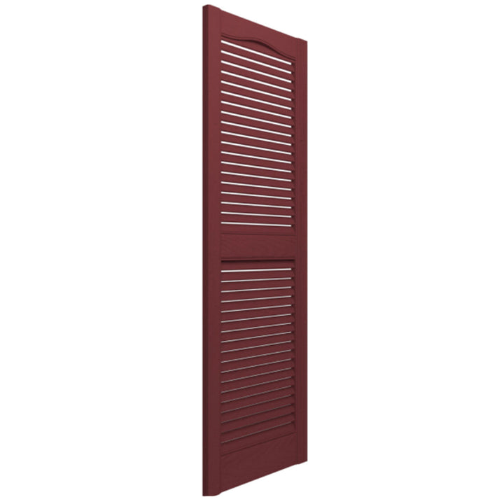 Plastic Development Group 14 x 63 Inch Vinyl Louvered Shutters, 4 Pack, Bordeaux